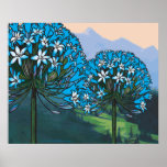 Agapanthus mountain poster