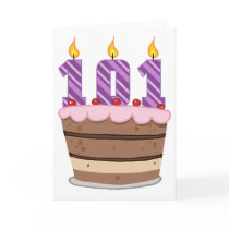 Age 101 on Birthday Cake Cards