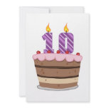 Age 10 on Birthday Cake Custom Invitations
