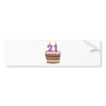 Age 21 on Birthday Cake Bumper Sticker