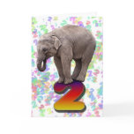 Age 2, a happy elephants birthday card