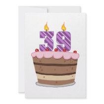 Age 39 on Birthday Cake Invite