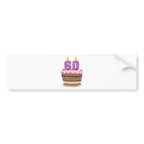 Age 60 on Birthday Cake Bumper Sticker