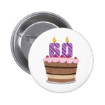 Age 60 on Birthday Cake Pinback Button