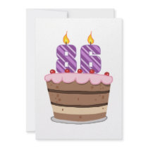 Age 86 on Birthday Cake Personalized Announcement