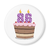 Age 86 on Birthday Cake Magnet