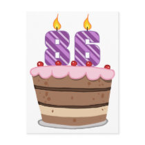 Age 86 on Birthday Cake Postcard