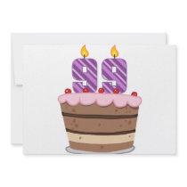Age 99 on Birthday Cake Custom Invites
