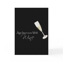 Age Improves With Wine on black cards