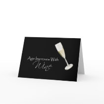 Age Improves With Wine on black cards