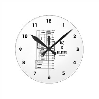 Age Is Relative (Geological Time Chart) Round Wallclocks