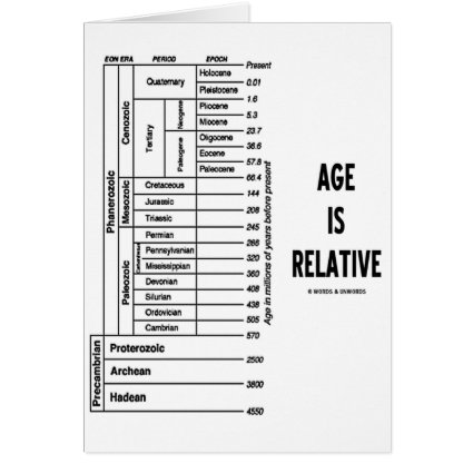 Age Is Relative (Geological Time Humor) Cards