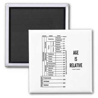 Age Is Relative (Geological Time Humor) Refrigerator Magnet