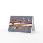 Age Specific All Sports Birthday Card Template