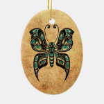 Aged and Worn Blue Haida Spirit Butterfly Christmas Ornaments Aged and Worn Blue Haida Spirit Butterfly Christmas Ornaments