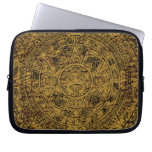 Aged Aztec Mayan Sun Stone Calendar laptop sleeves