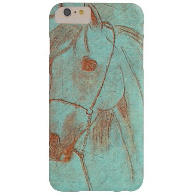 Aged Copper Engraved Horse Barely There iPhone 6 Plus Case