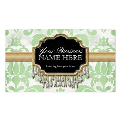Aged Distressed Damask Golden Bling Look Wedding Business Card