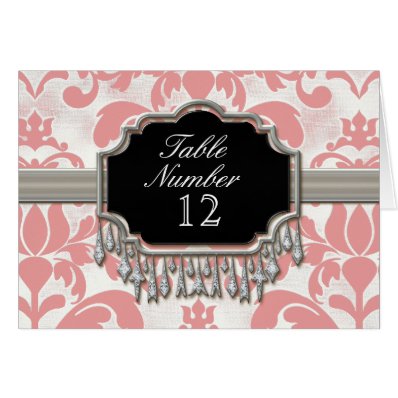Aged Distressed Damask Silver Bling Look Wedding Greeting Card
