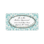 Aged Distressed Damask Silver Bling Look Wedding Labels