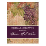 Aged Grape Vineyard Bridal Shower Post Card