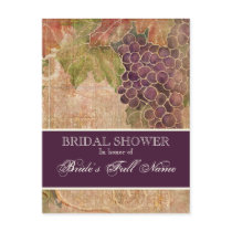 Aged Grape Vineyard Bridal Shower Post Card