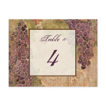 Aged Grape Vineyard Table Number Card Postcard
