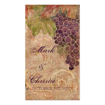 Aged Grape Vineyard Wedding Favor Gift Cards Business Card Templates by 