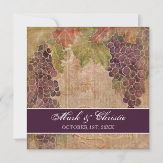 Aged Grape Vineyard Wedding Invitation zazzle_invitation