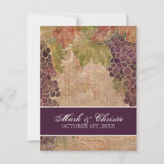 Aged Grape Vineyard Wedding Invitation