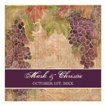 Aged Grape Vineyard Wedding Invitation invitations