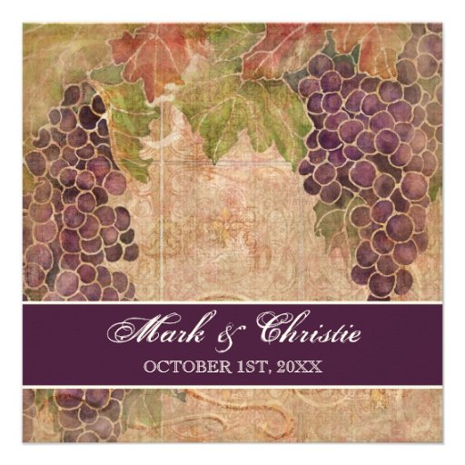 Aged Grape Vineyard Wedding Invitation