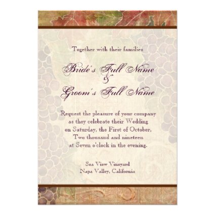 Aged Grape Vineyard Wedding Invitation