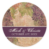 Aged Grape Vineyard Wedding Invitation Sticker
