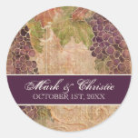 Aged Grape Vineyard Wedding Invitation Sticker