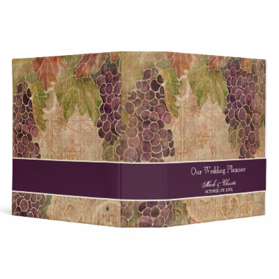 Aged Grape Vineyard Wedding Planner Binder by AudreyJeanne