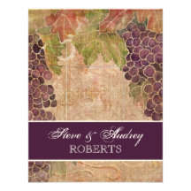 Aged Grape Vineyard Wedding Stationery - flat card Personalized Announcements