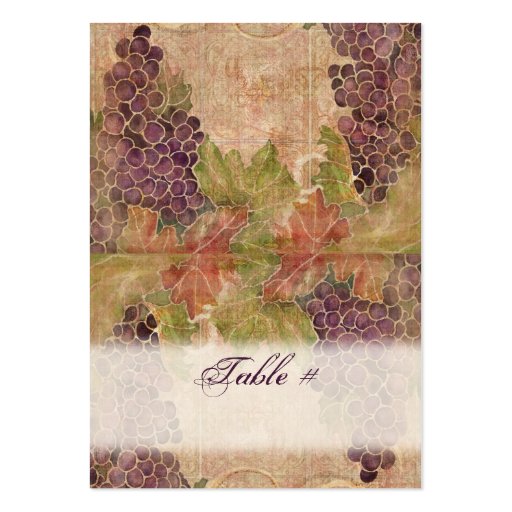 Aged Grape Vineyard Wedding Table Place Cards Business Cards (front side)