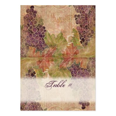 Aged Grape Vineyard Wedding Table Place Cards Large Business Card