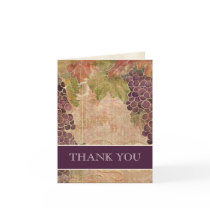 Aged Grape Vineyard Wedding Thank You Notes Cards