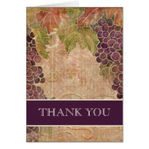 Aged Grape Vineyard Wedding Thank You Notes Cards