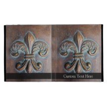 Aged-Look Fleur de Lis iPad Folio Cover