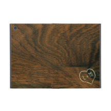 Aged Mahogany Faux Wood Texture with engraving Cover For iPad Mini