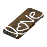 aged mahogany wood texture with love covers for iPhone 5