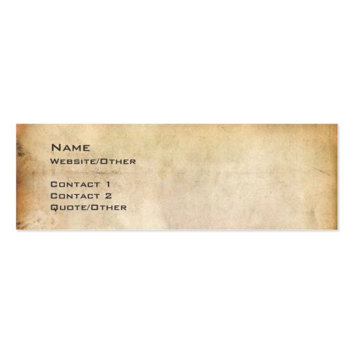 Aged Paper Business Card Template (front side)