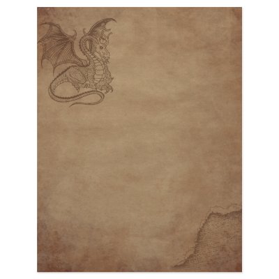 Aged paper - Dragon Custom Letterhead by timelesscreations