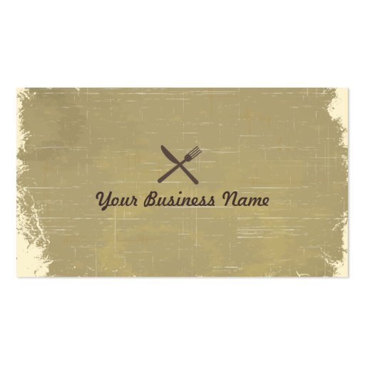 Aged Paper Texture Catering business card (front side)