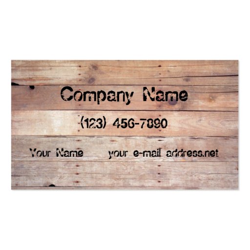 Aged Planks Business Card Template (front side)