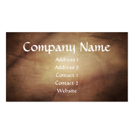 Aged Sepia Business Card (front side)