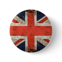 Aged shredded Union Jack Button